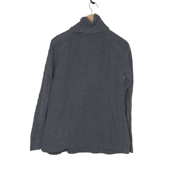 Talbots Women's Sz L Cotton Cashmere Blend Cableknit Front Fisherman Sweater - Picture 2 of 12